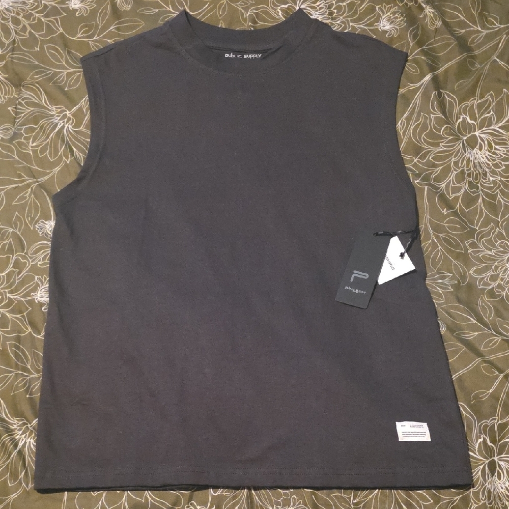 Public Supply NYC Men's Charcoal Sleeveless Tank Top